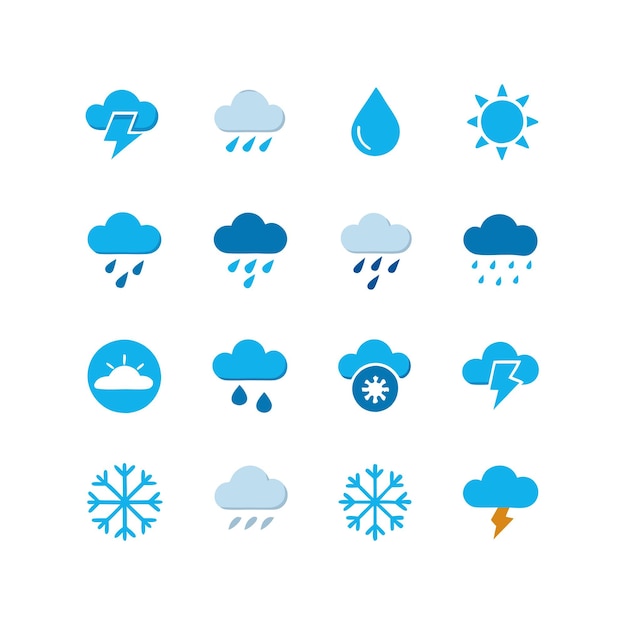 Ilustración vectorial de la colección de iconos del tiempo