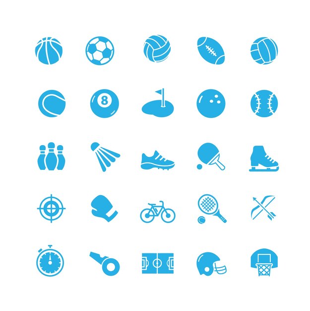 Ilustración vectorial de la colección de juegos deportivos