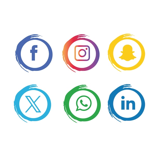 Vector ilustración vectorial de la colección de logotipos de las redes sociales