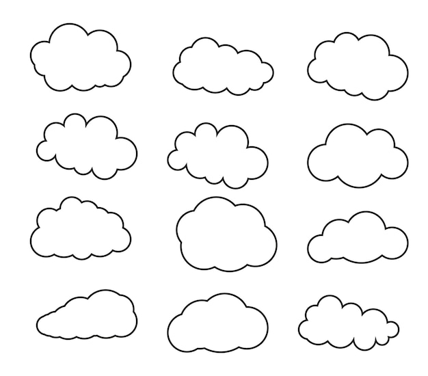 Ilustración vectorial de la colección de nubes eps