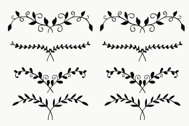 Ilustración vectorial de la Colección Vintage del divisor de hojas de silueta
