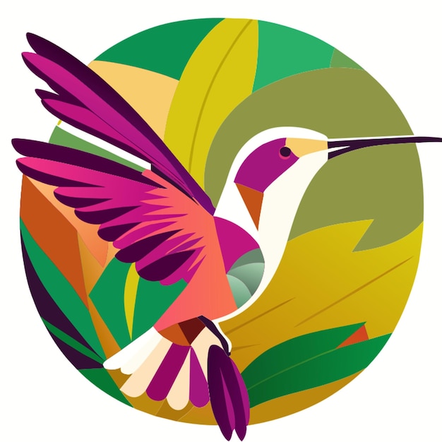 Ilustración vectorial de colibrí