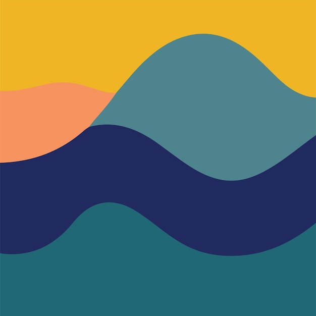 Ilustración vectorial de colinas abstractas y coloridas