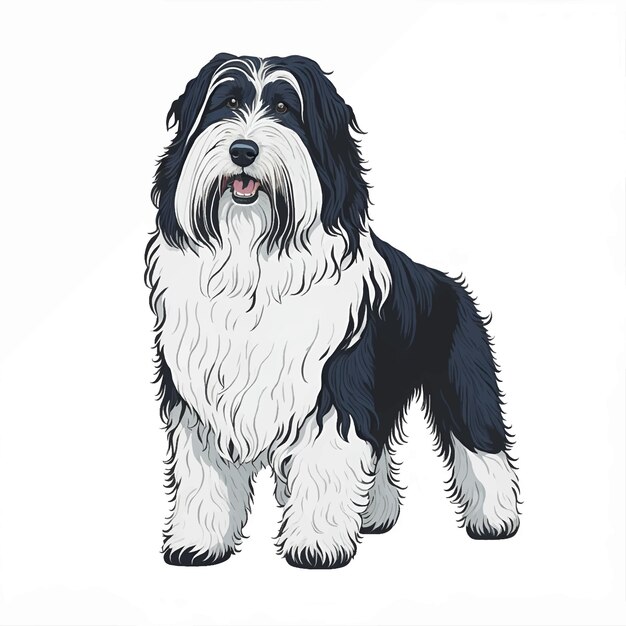 Vector ilustración vectorial del collie barbudo