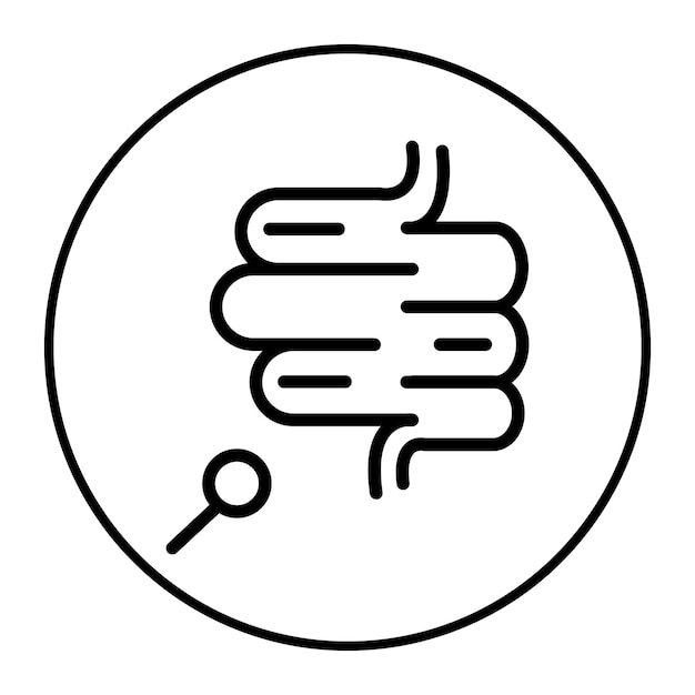 Ilustración vectorial de la colonoscopia