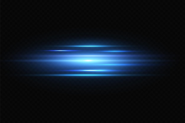 Ilustración vectorial de un color azul Efecto de luz Rayos láser abstractos de luz Rayos de neón caóticos