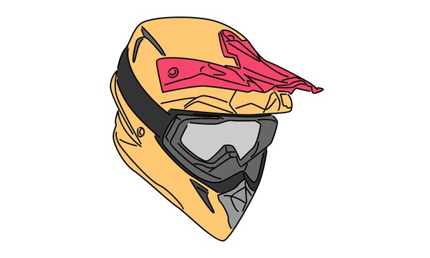 Vector ilustración vectorial del color del casco de motocicleta