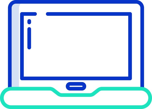 Ilustración vectorial en color del contorno de Ai Laptopsolid