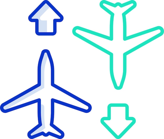 Ilustración vectorial en color del contorno de Airplane Transfersolid