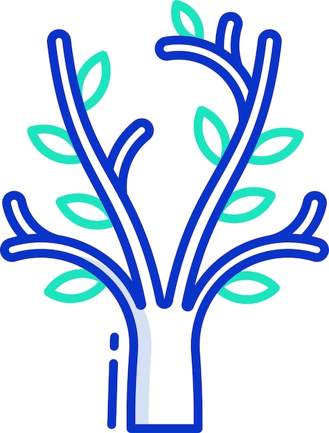 Ilustración vectorial de color del contorno del árbol