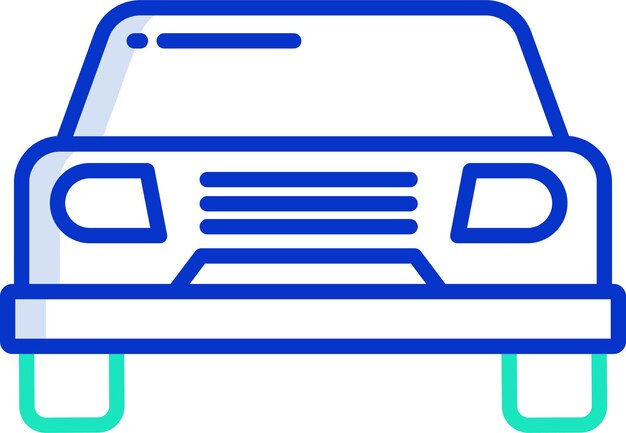 Ilustración vectorial de color del contorno del automóvil