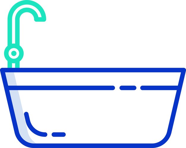 Ilustración vectorial en color del contorno de la bañera