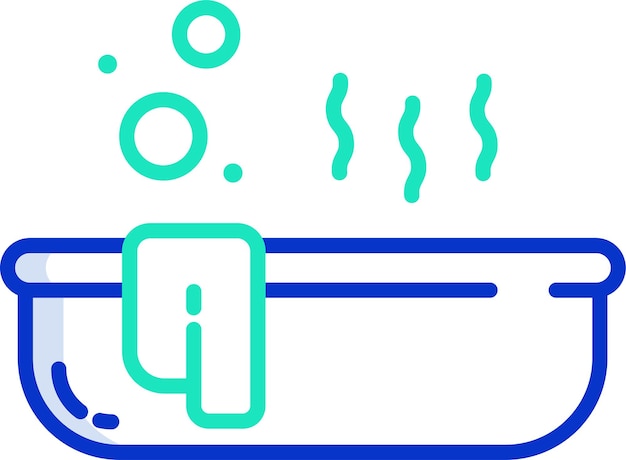 Ilustración vectorial en color del contorno de la bañera