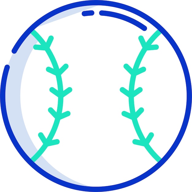 Ilustración vectorial en color del contorno del béisbol
