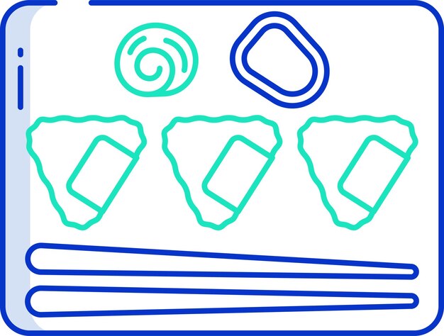 Ilustración vectorial de color del contorno de la bola de arroz de Onigiri