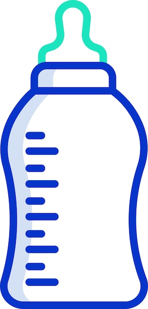 Ilustración vectorial en color del contorno de la botella de alimentación