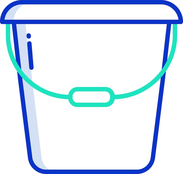 Ilustración vectorial de color del contorno de Bucketsolid para el lavado