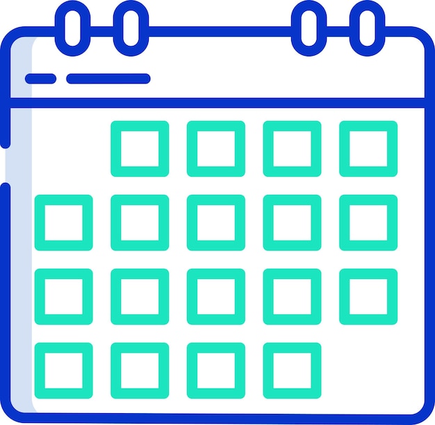 Ilustración vectorial de color del contorno del calendario