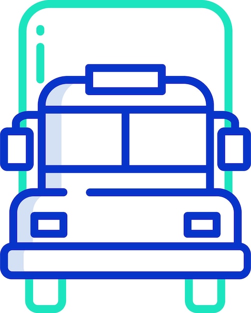 Ilustración vectorial en color del contorno del camión de entrega