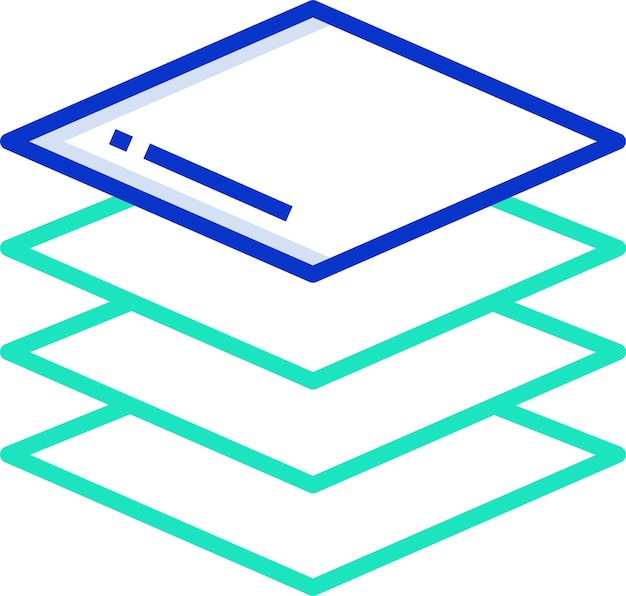 Ilustración vectorial de color del contorno de las capas