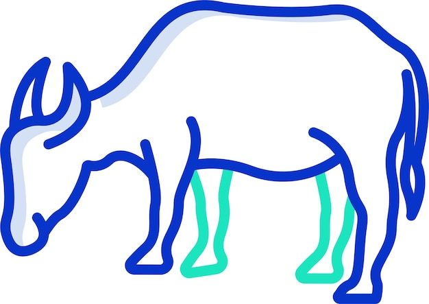 Ilustración vectorial en color del contorno de la cara sólida del toro