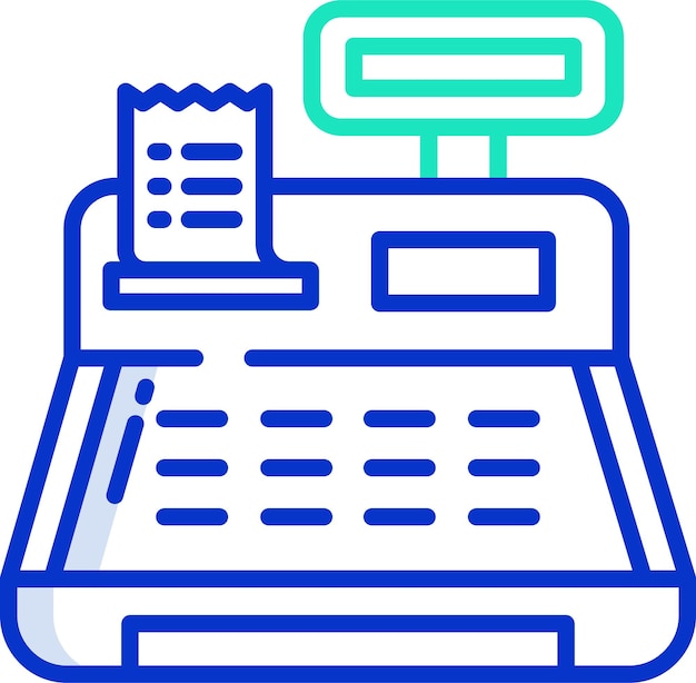 Ilustración vectorial en color del contorno de Cashboxsolid
