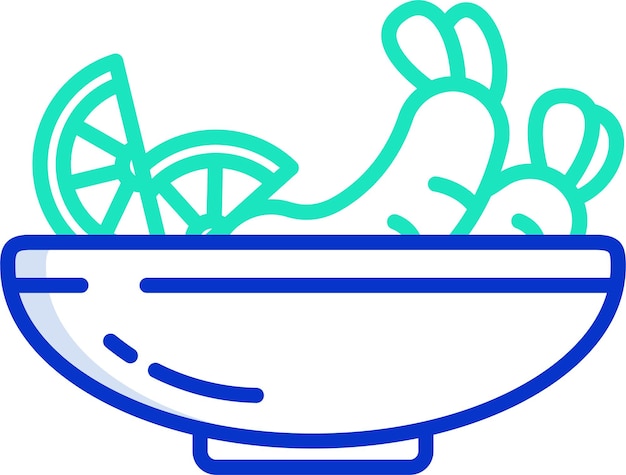 Ilustración vectorial de color del contorno de Ceviche
