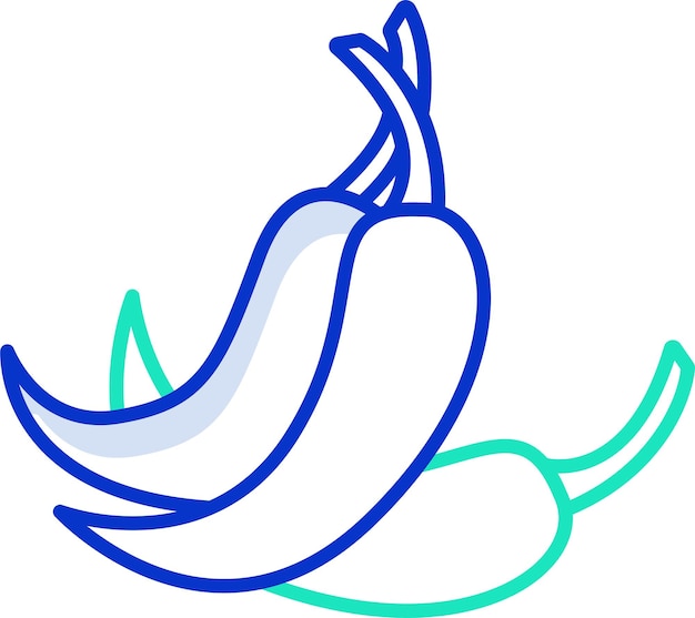 Ilustración vectorial de color del contorno del chile verde
