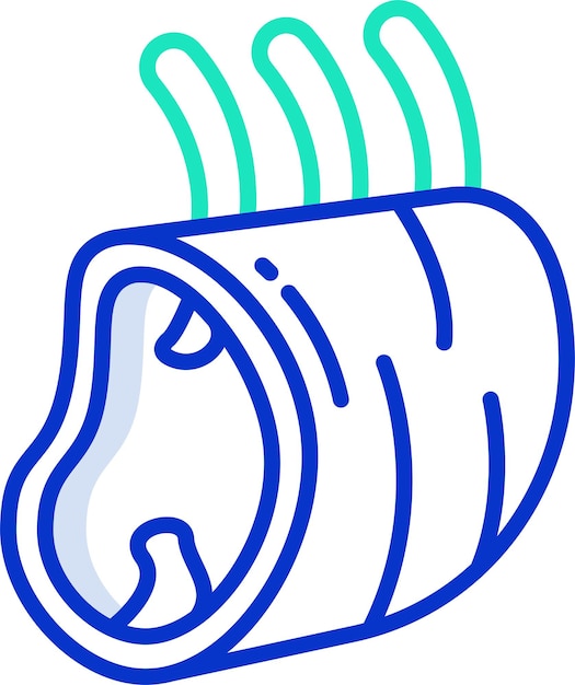 Ilustración vectorial en color del contorno de la chuleta de carne