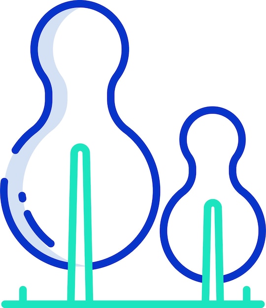 Ilustración vectorial de color del contorno del ciprés