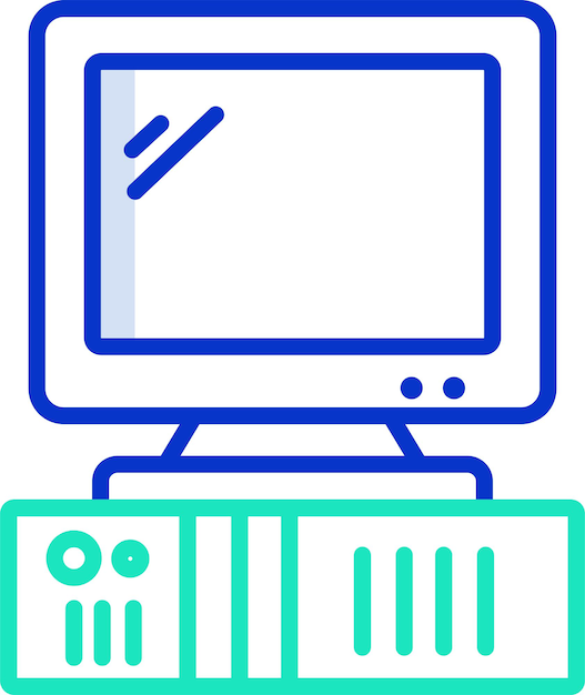 Ilustración vectorial de color del contorno por computadora
