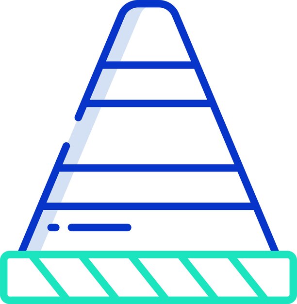Ilustración vectorial de color del contorno de los conesólidos