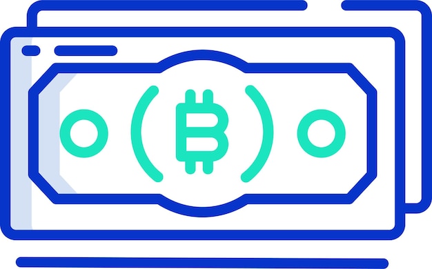 Ilustración vectorial en color del contorno de Crypto Currencysolid