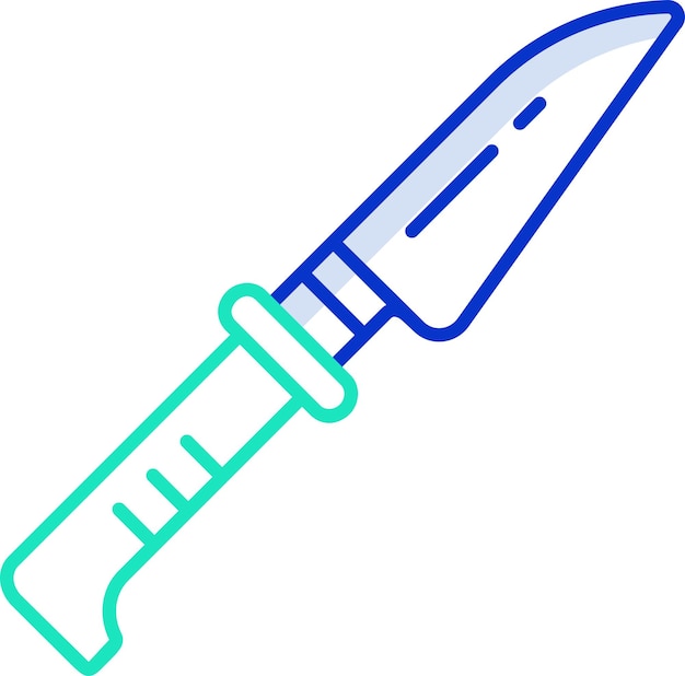 Ilustración vectorial de color del contorno del cuchillo del ejército