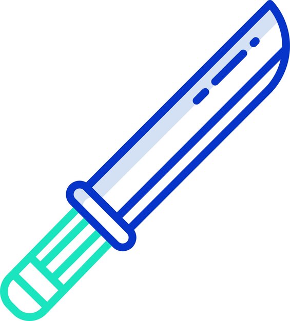 Ilustración vectorial de color del contorno del cuchillo
