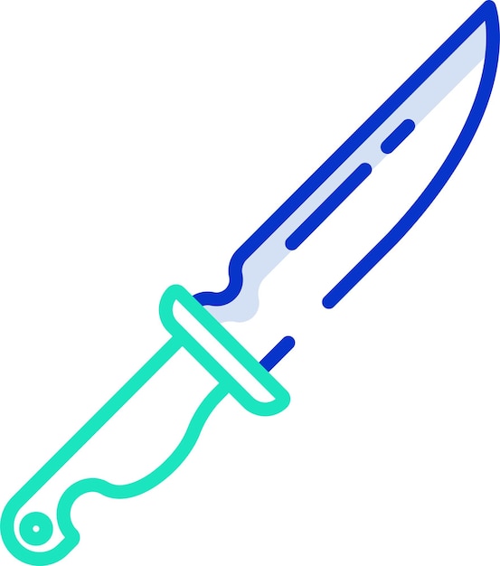 Ilustración vectorial de color del contorno del cuchillo