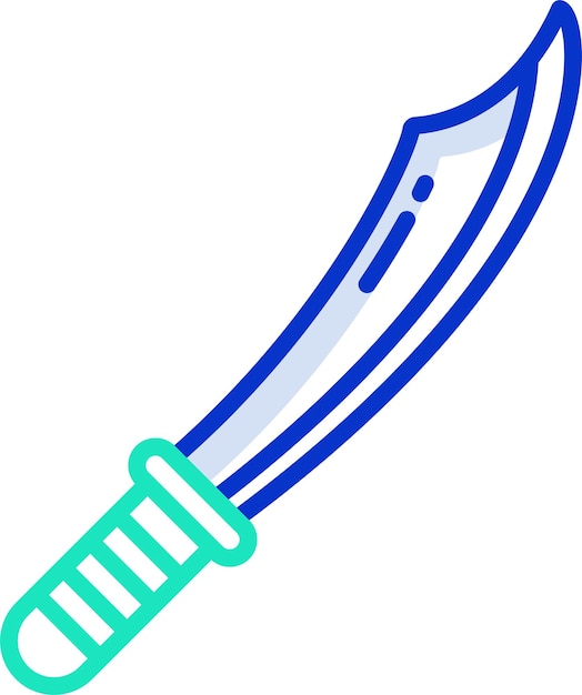 Ilustración vectorial de color del contorno del cuchillo