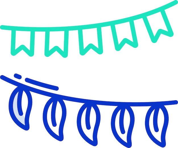 Ilustración vectorial de color del contorno de la decoración de la hoja