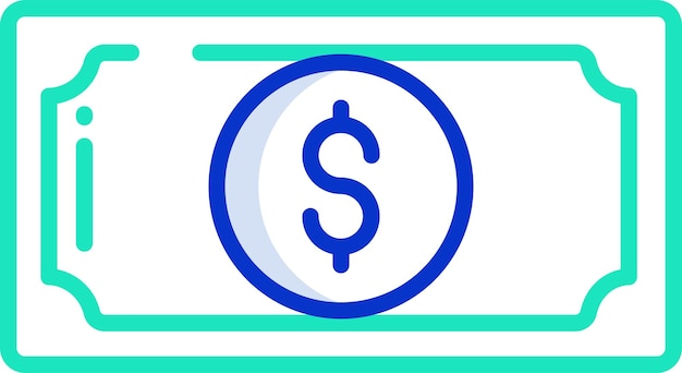 Ilustración vectorial en color del contorno del dinero