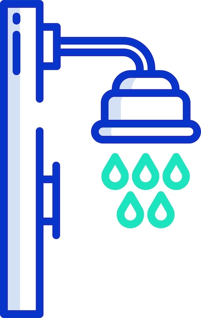 Ilustración vectorial de color del contorno de la ducha
