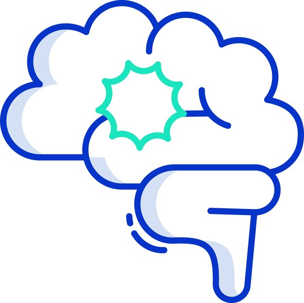 Ilustración vectorial en color del contorno de la epilepsia