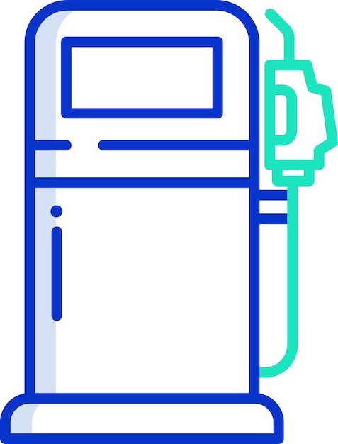 Ilustración vectorial en color del contorno de las estaciones de combustible
