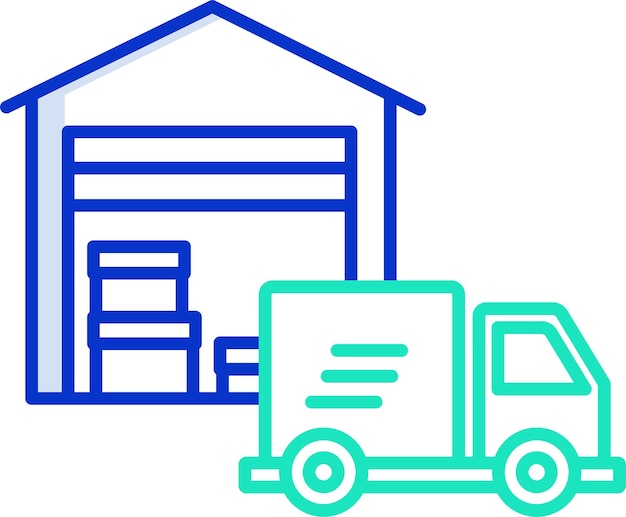 Ilustración vectorial en color del contorno del expreso postal