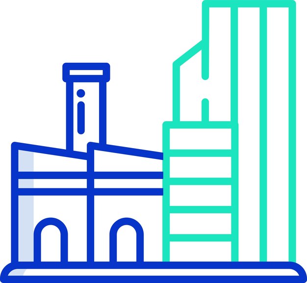 Ilustración vectorial de color del contorno de Factorysolid