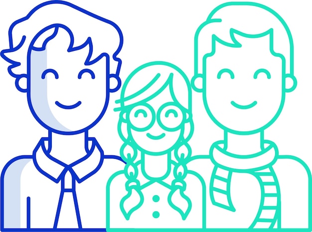 Ilustración vectorial de color del contorno de Familysolid