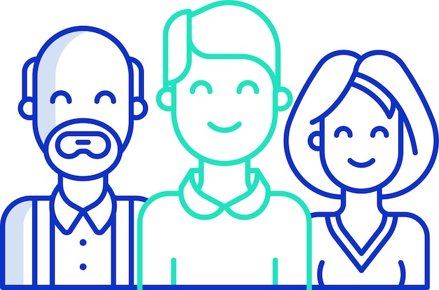 Ilustración vectorial de color del contorno de Familysolid