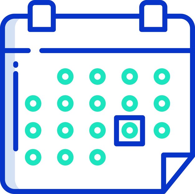 Ilustración vectorial de color del contorno de la fecha