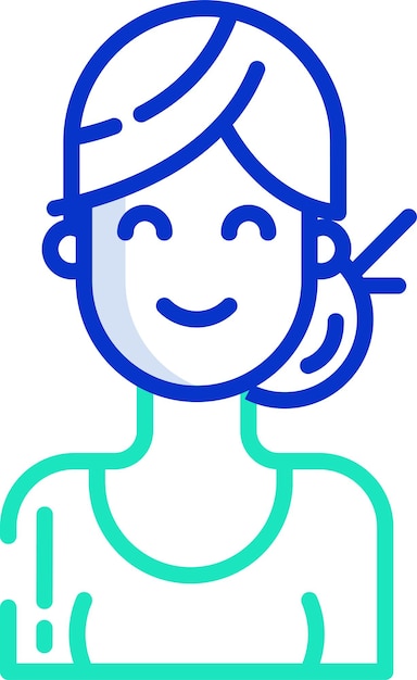 Ilustración vectorial de color del contorno femenino del cliente
