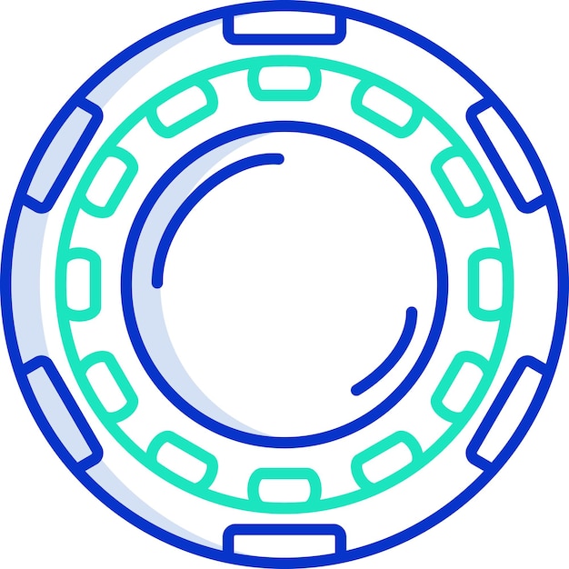 Ilustración vectorial en color del contorno de las fichas del casino
