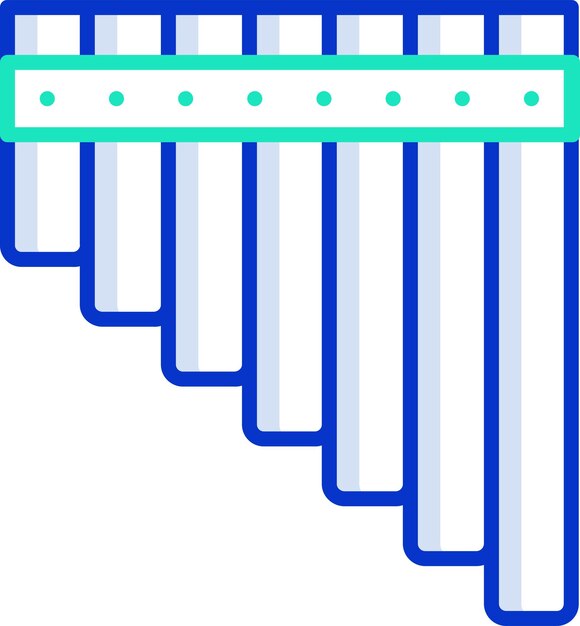 Ilustración vectorial en color del contorno de la flauta Pan